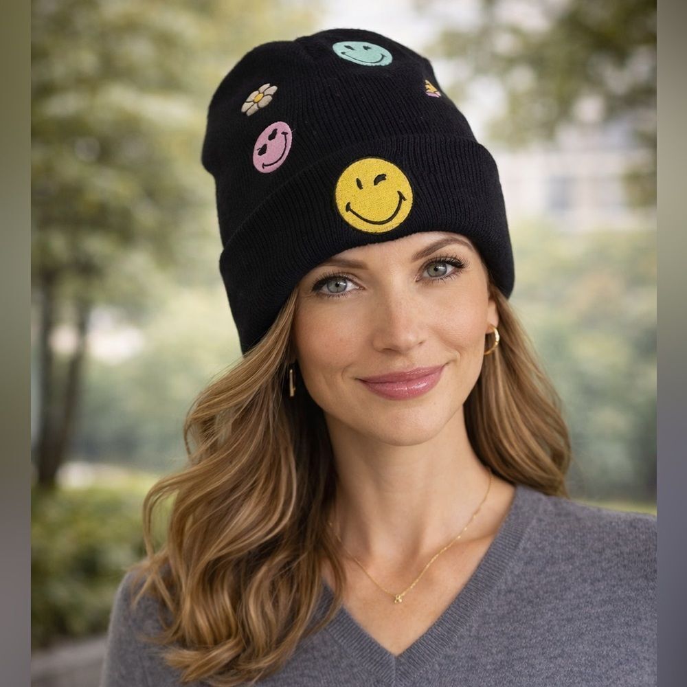 Beanie by Smiley World® Black Unisex